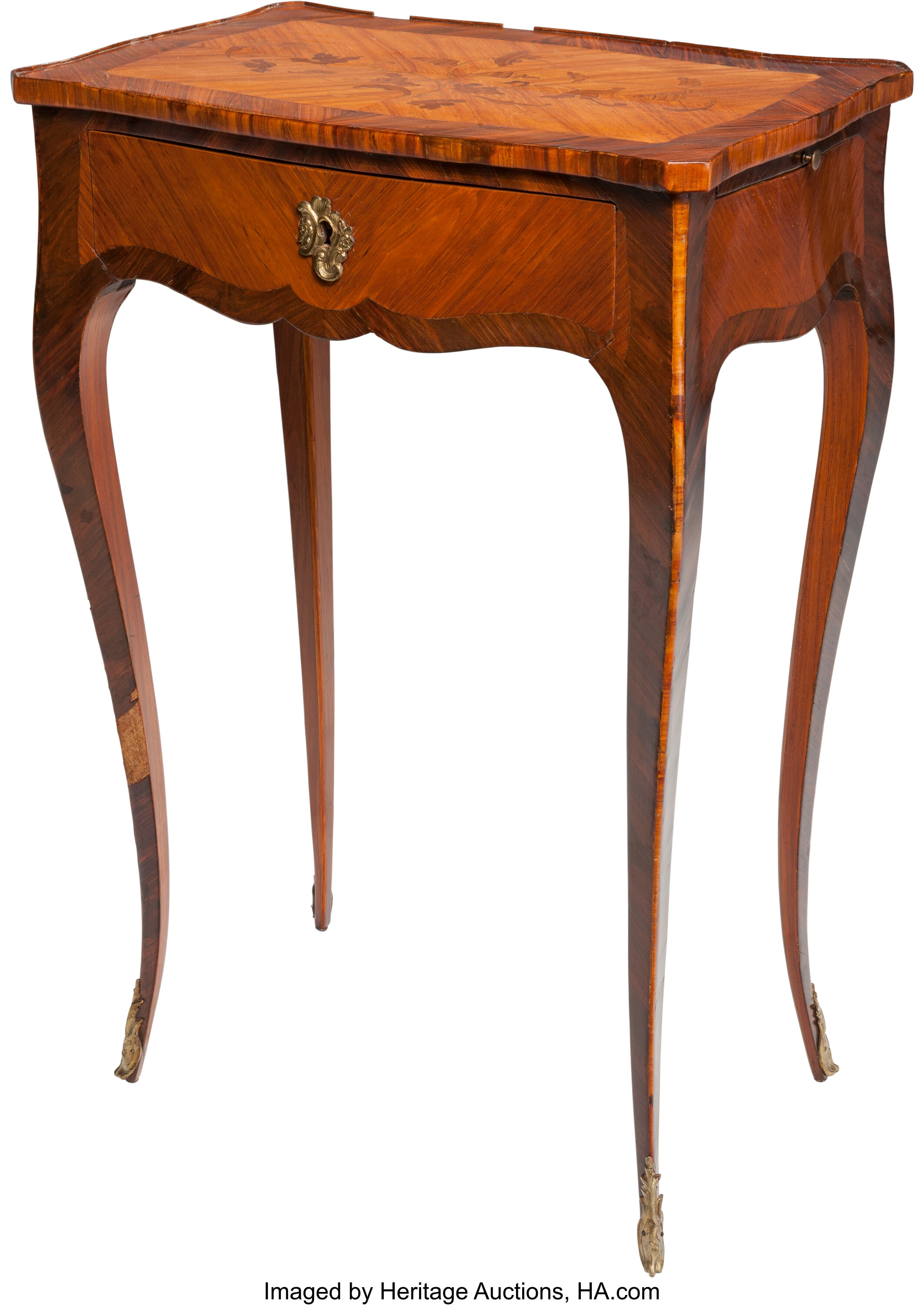 A Louis Xv Style Marquetry And Kingwood Side Table 19th Century Lot 61680 Heritage Auctions