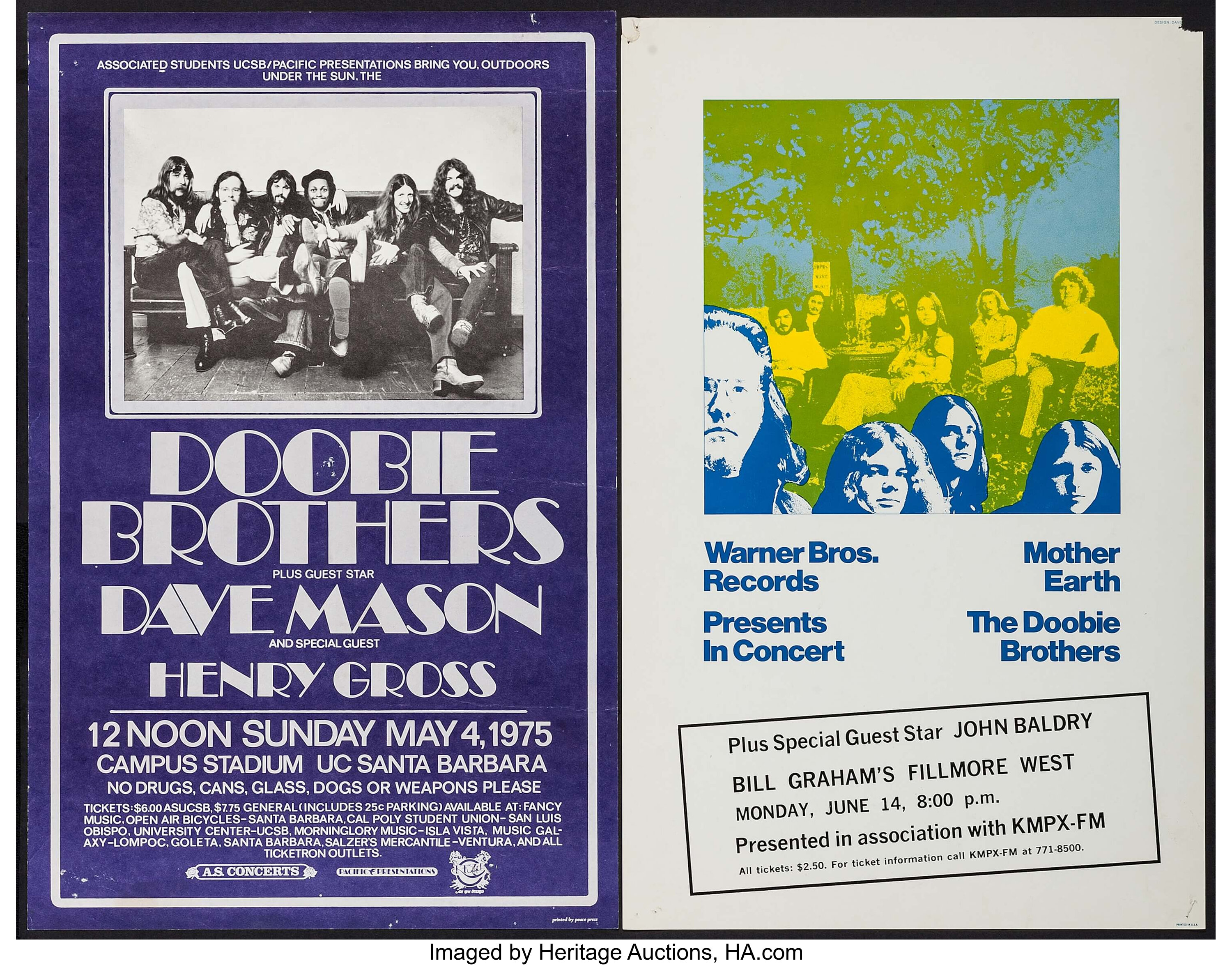 The Doobie Brothers at the Campus Stadium UC Santa Barbara & Other | Lot  #51092 | Heritage Auctions