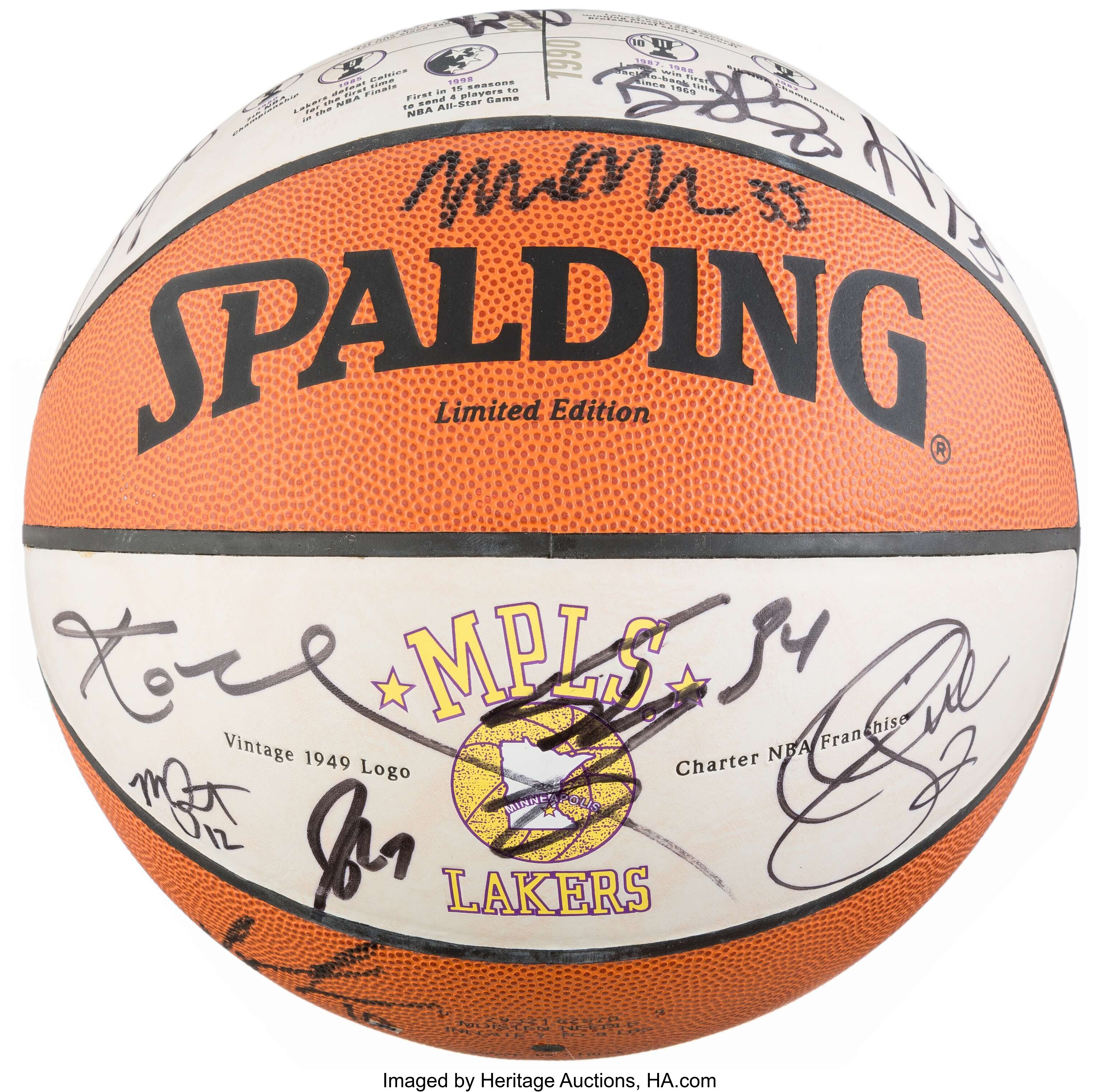 1999-2000 Los Angeles Lakers Team Signed Basketball - World, Lot #42177