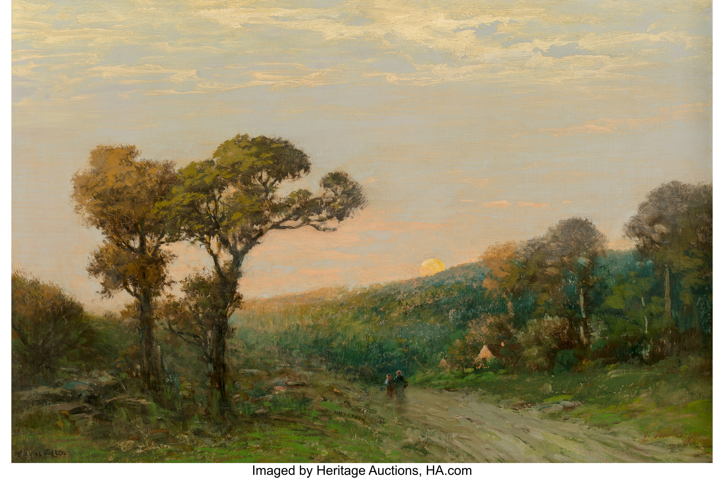 Edward Loyal Field (American, 1856-1914). The Road Home. Oil on | Lot ...