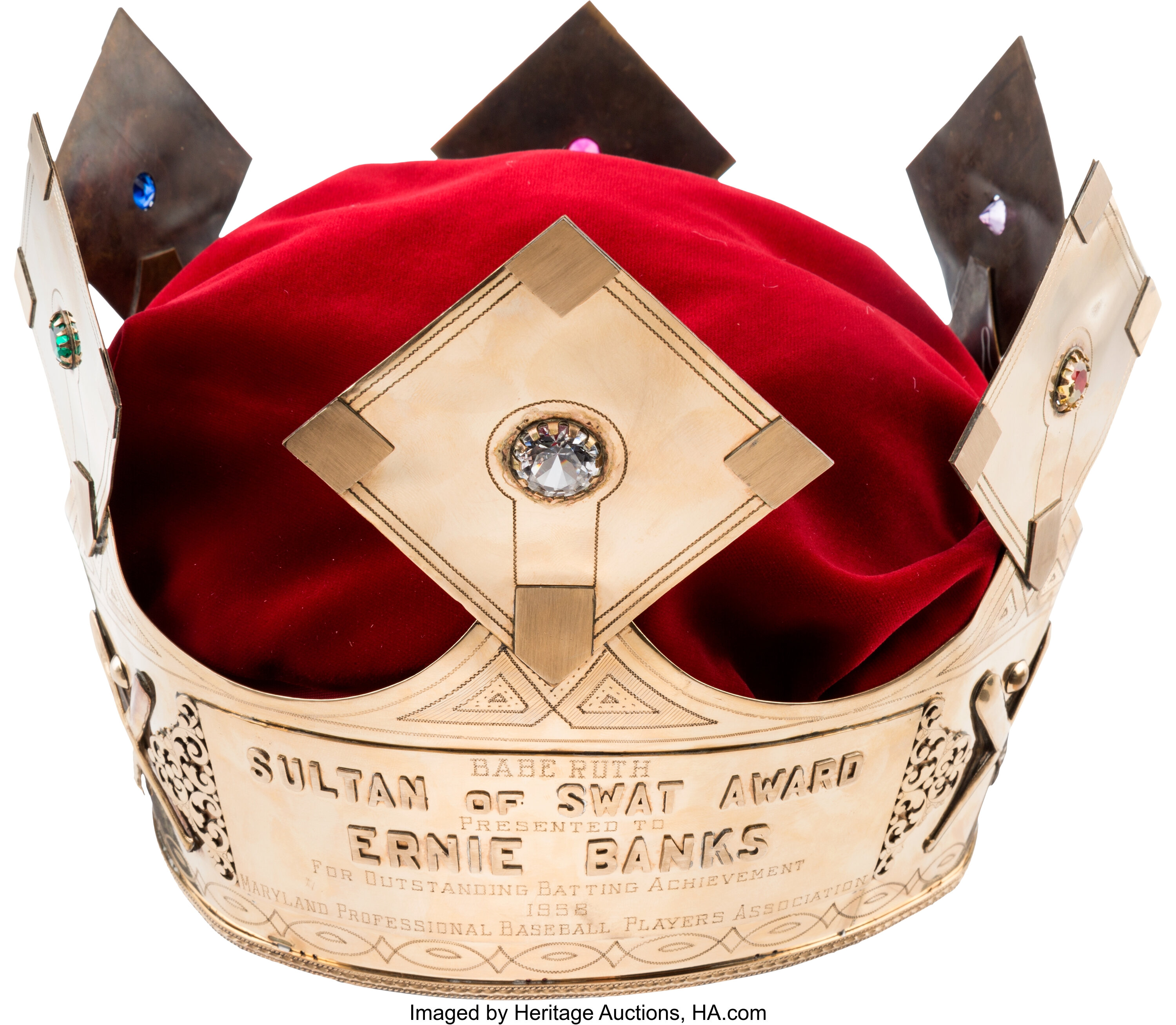 1958 Ernie Banks Babe Ruth Sultan of Swat Award Crown