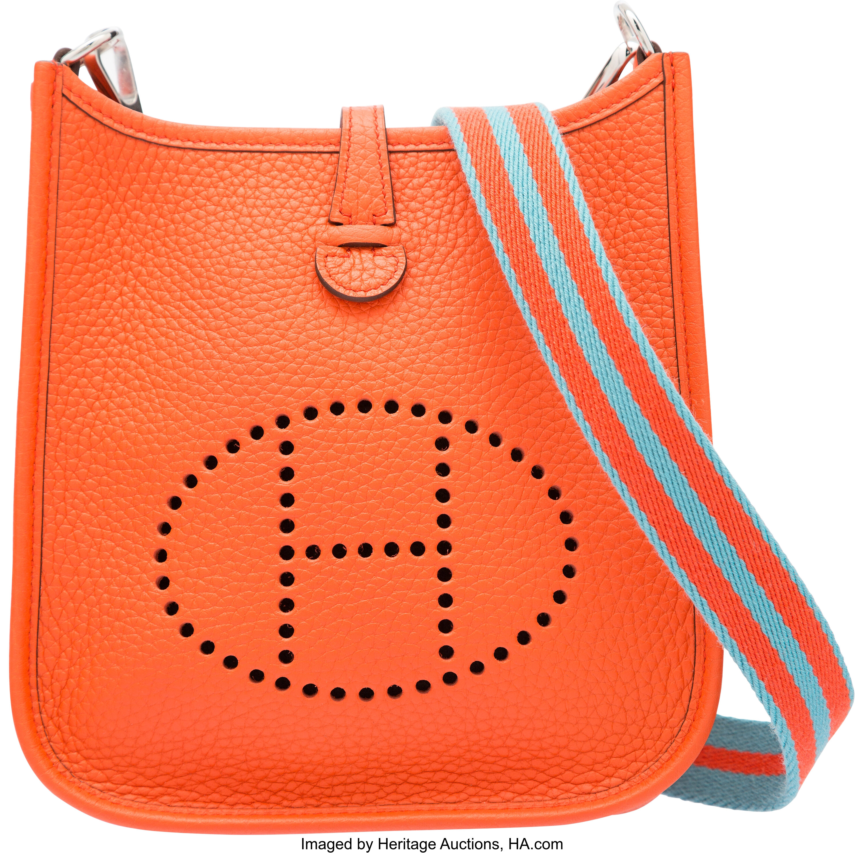 Hermes Orange Poppy Leather Evelyne TPM