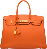 hermès orange womens togo birkin 35cm gold hardware