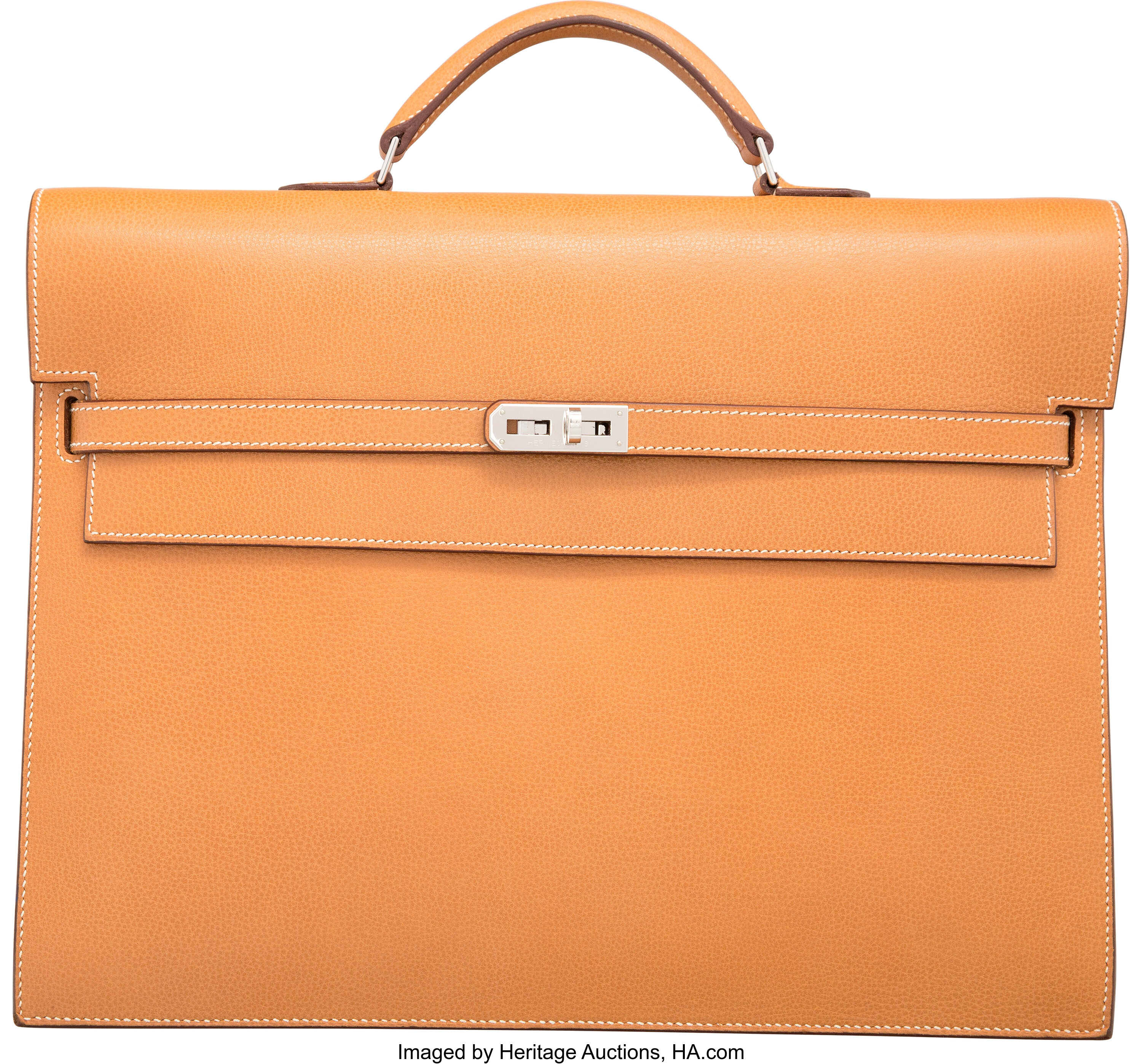 Hermes Natural Vache Liegee Leather Kelly Depeches GM Briefcase