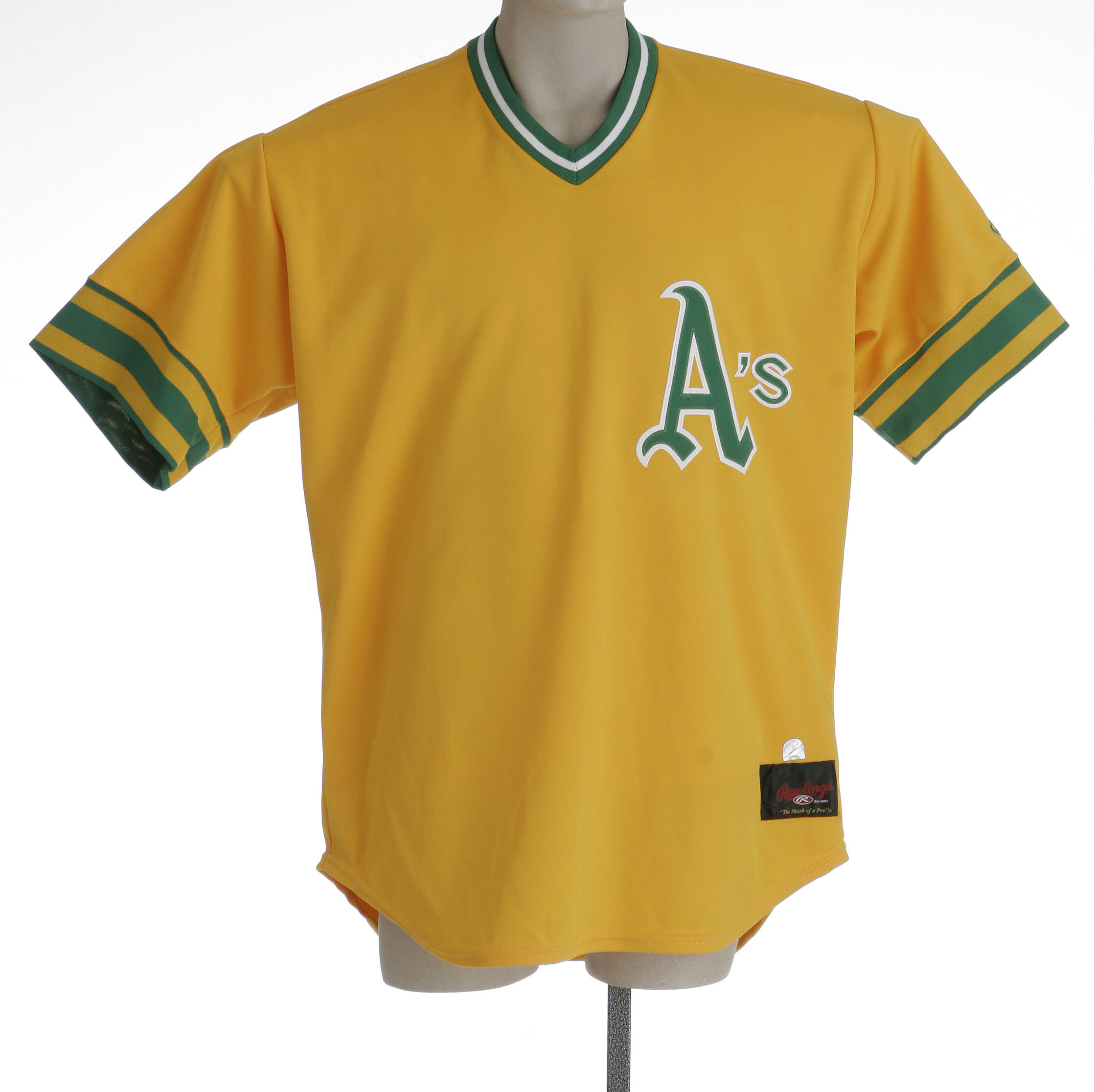 2002 Mike Magnante Oakland Athletics Game Worn Throwback Jersey., Lot  #10235