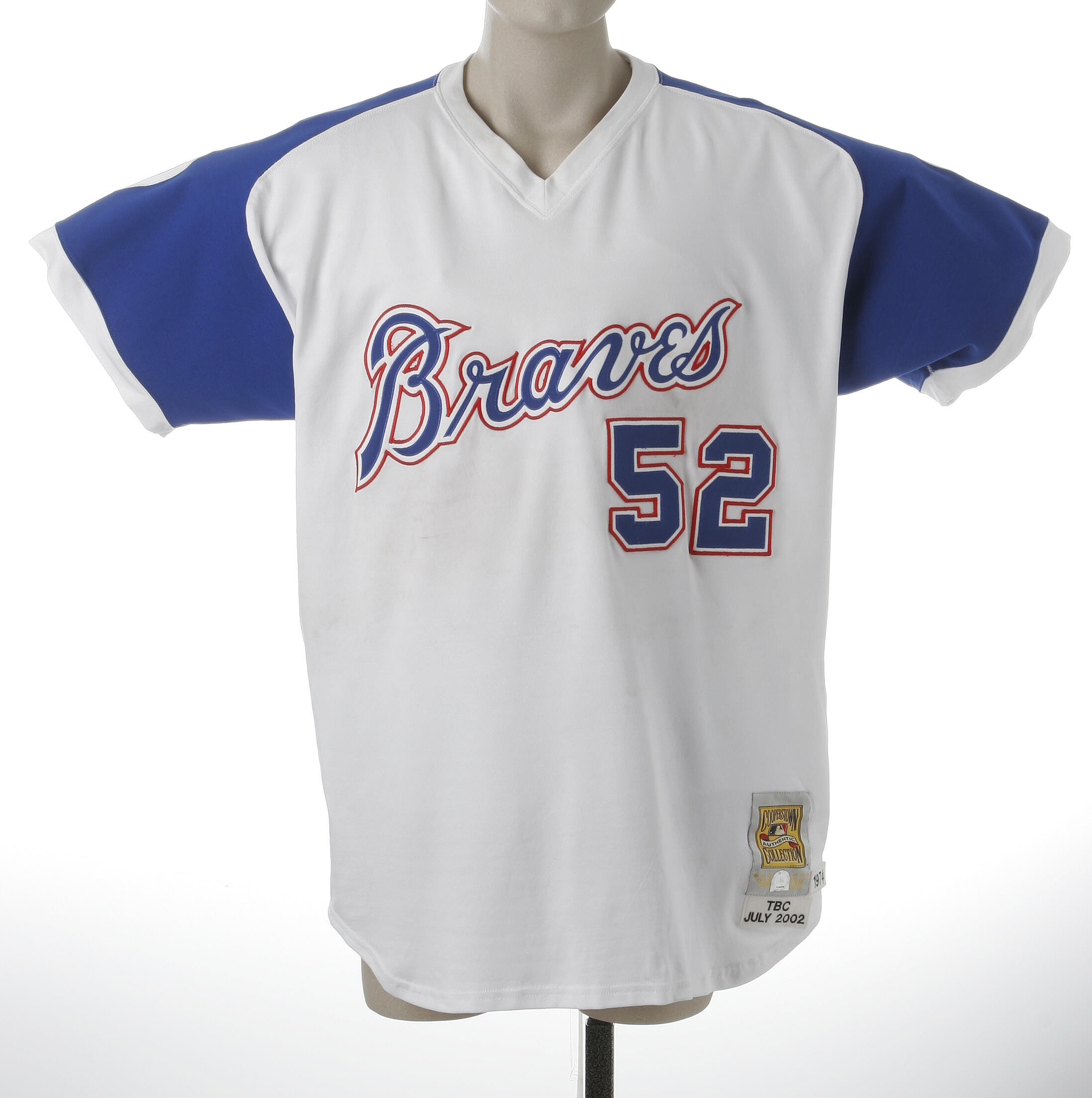 2002 Ned Yost Game Worn Throwback Jersey. The era of Hank Aaron's