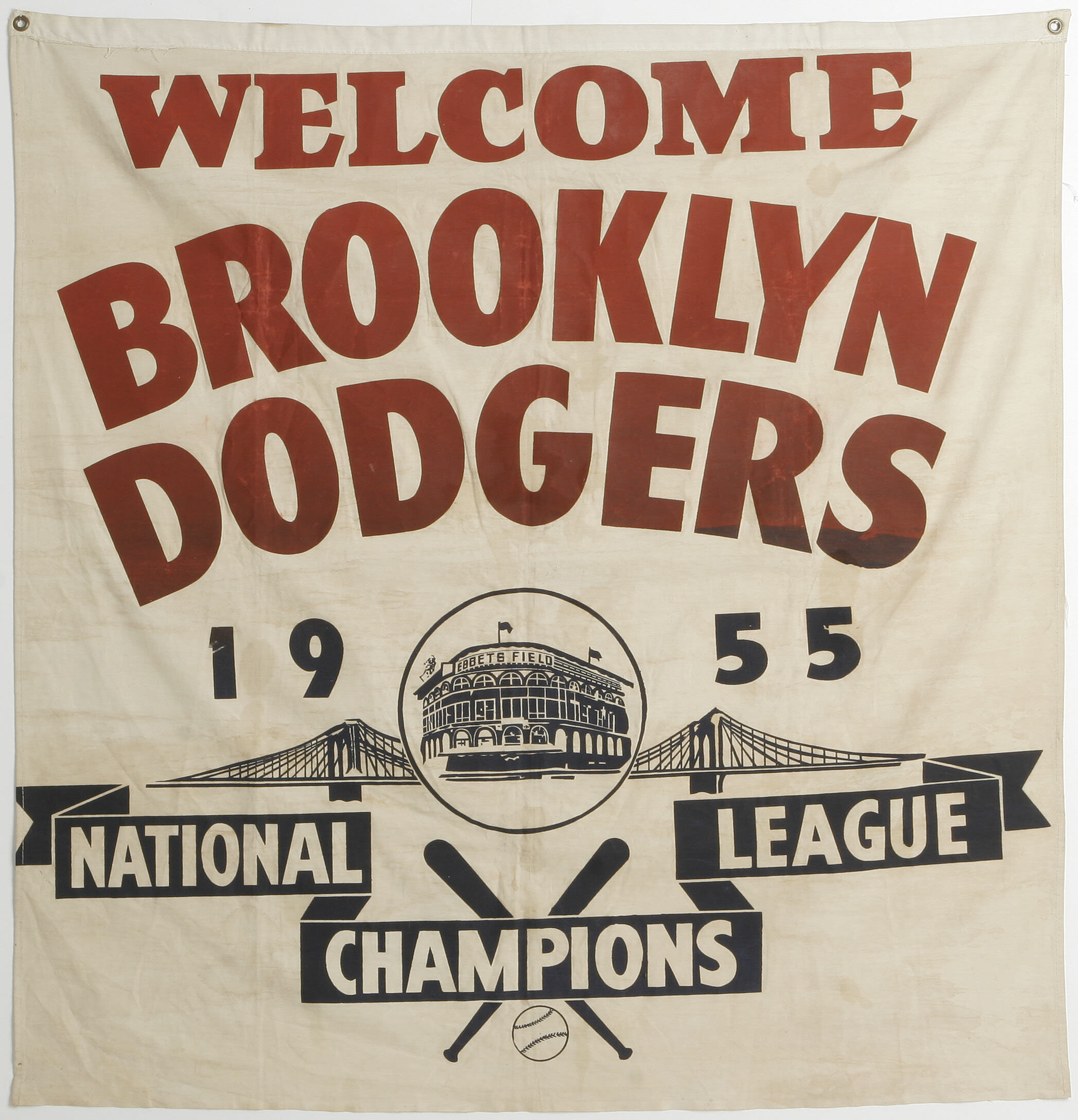 Welcome Brooklyn Dodgers Ebbets Field 1955 National League Champs Prin –  Fridgedoor