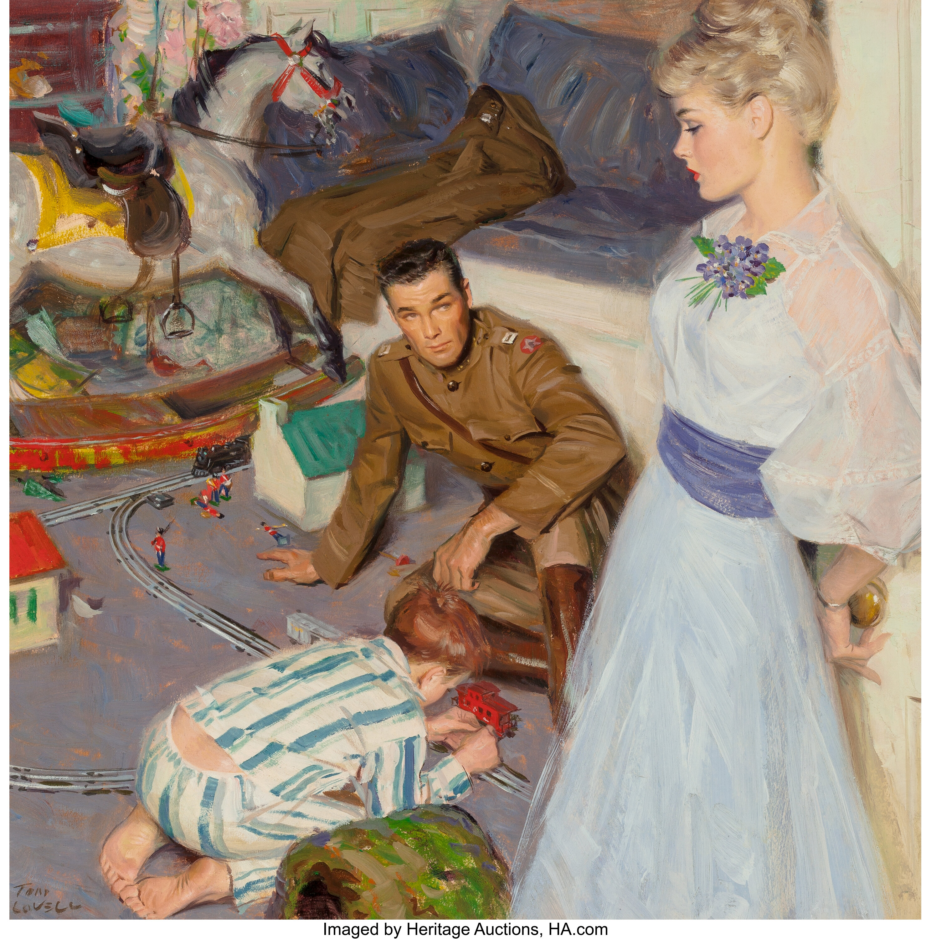 Tom Lovell (American, 1909-1997). Christmas Morning, probable | Lot ...