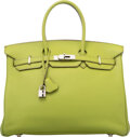 Hermes 28cm Vert Anis Togo Leather Sellier Mou Kelly Bag with, Lot #58147