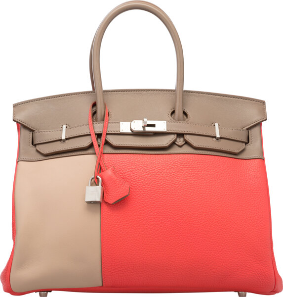 Hermes Birkin Bag 35cm Etain Clemence Palladium Hardware