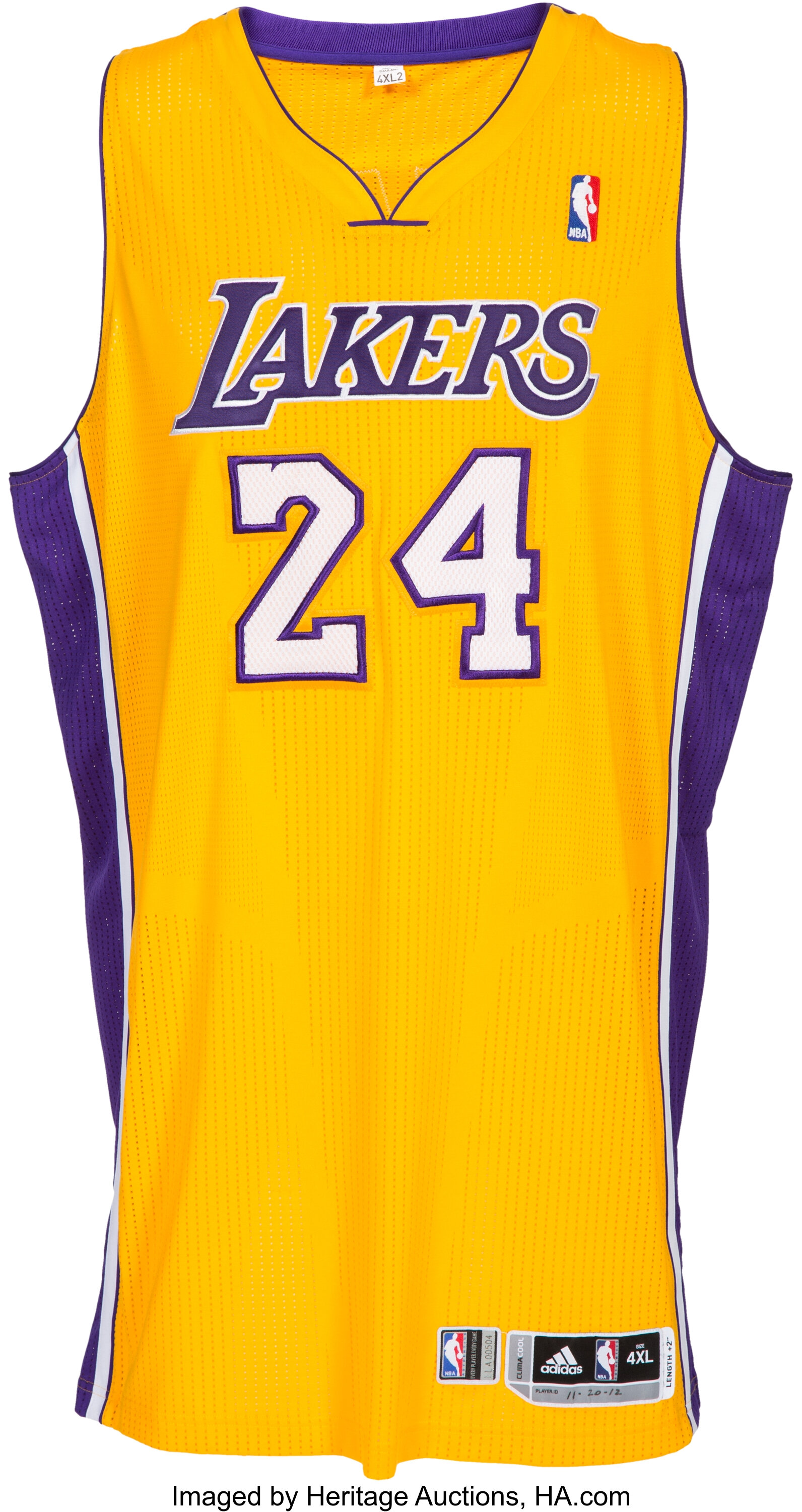 2012 13 Kobe Bryant Game Worn Los Angeles Lakers Jersey With Photo Lot 53090 Heritage Auctions