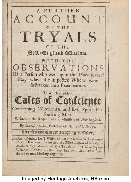 COTTON MATHER, 1693. Title-page of the 1693 London edition