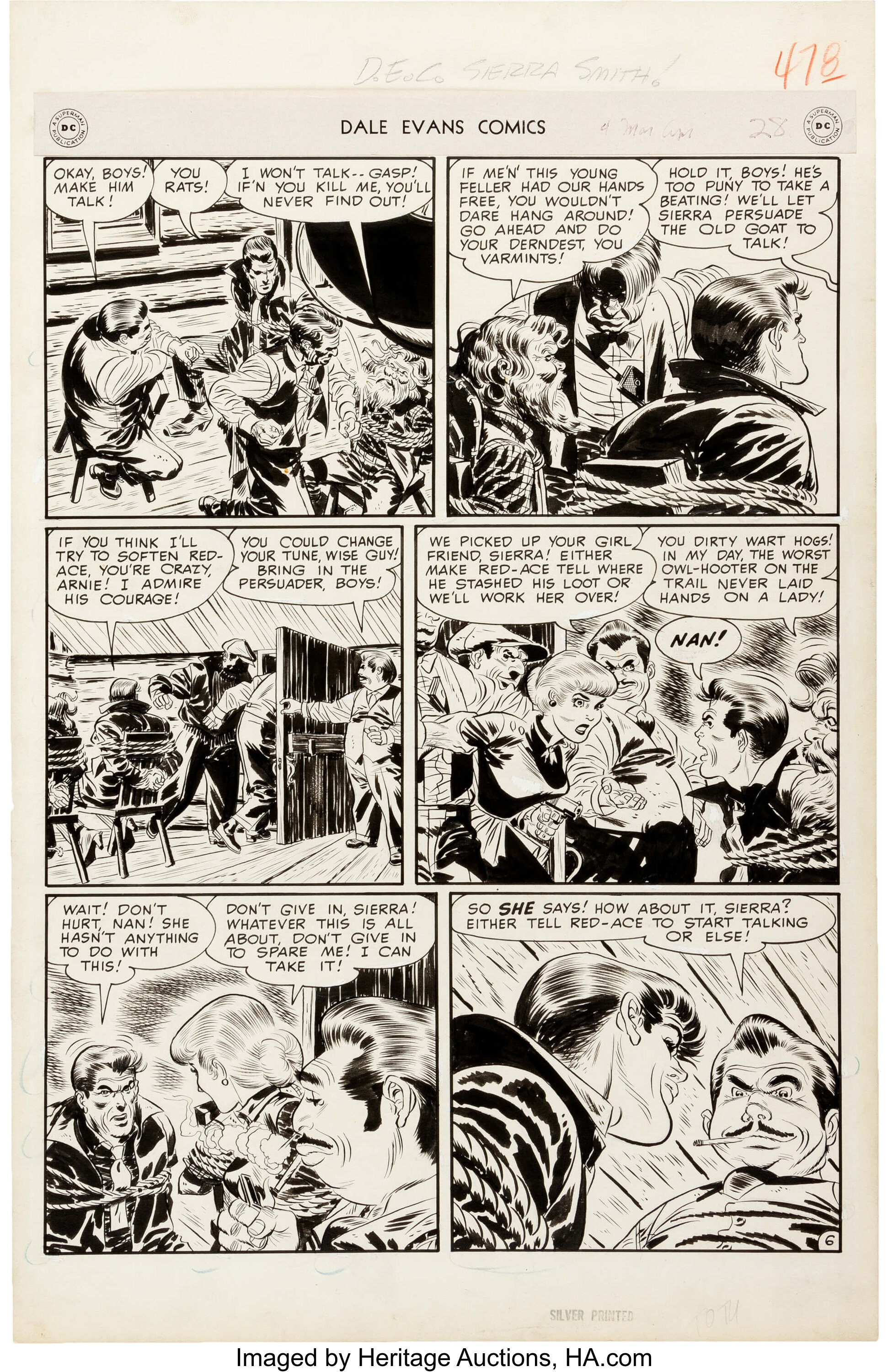 Alex Toth Dale Evans Comics #4 Sierra Smith Page 6 Original Art | Lot ...