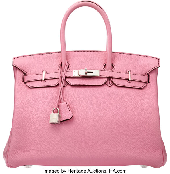 Hermes Pink Ostrich Leather 35cm Birkin Bag, 2006