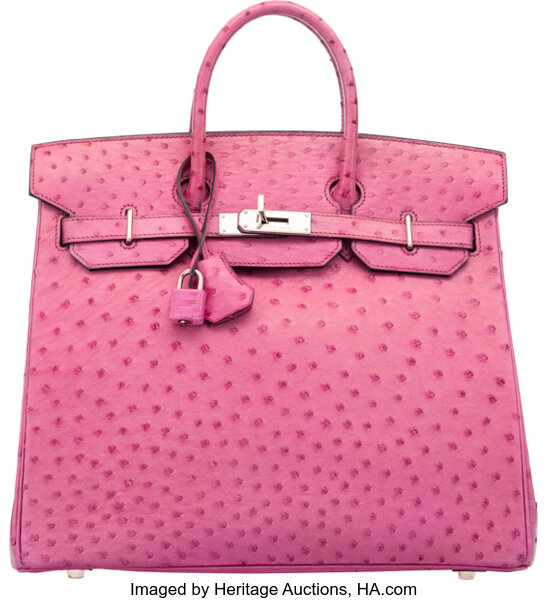 Hermes Kelly Handbag Fuchsia Ostrich With Palladium Hardware 28