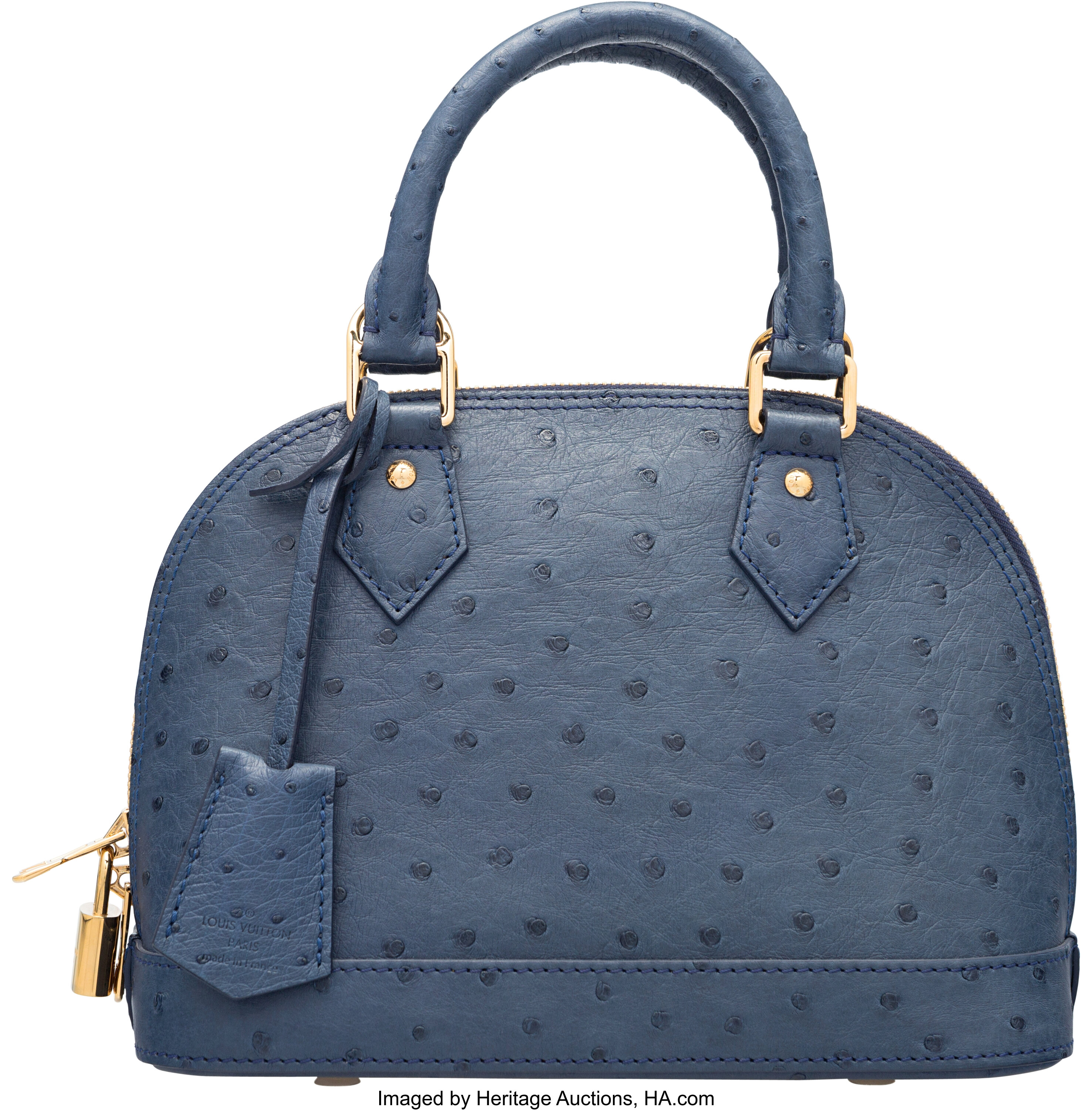 Vuitton Indigo Blue Ostrich Alma BB Bag. Excellent Condition. | #58078 | Heritage Auctions