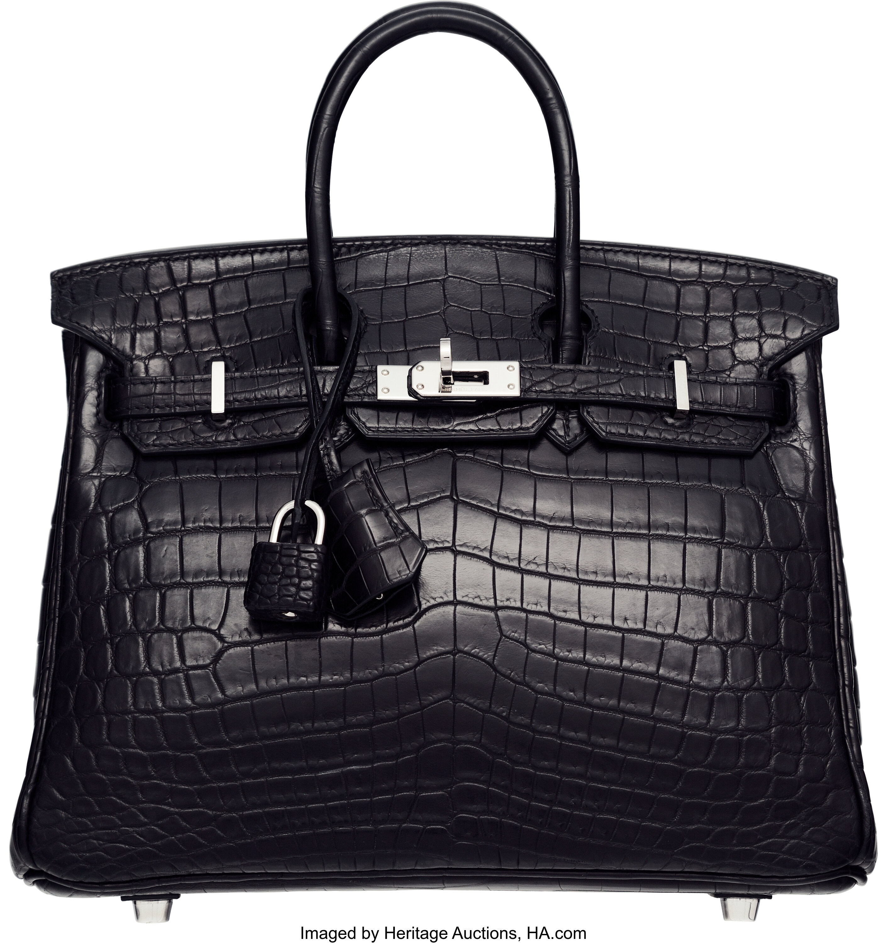 Hermes Mini Kelly ll 20cm Shiny Niloticus Crocodile Palladium