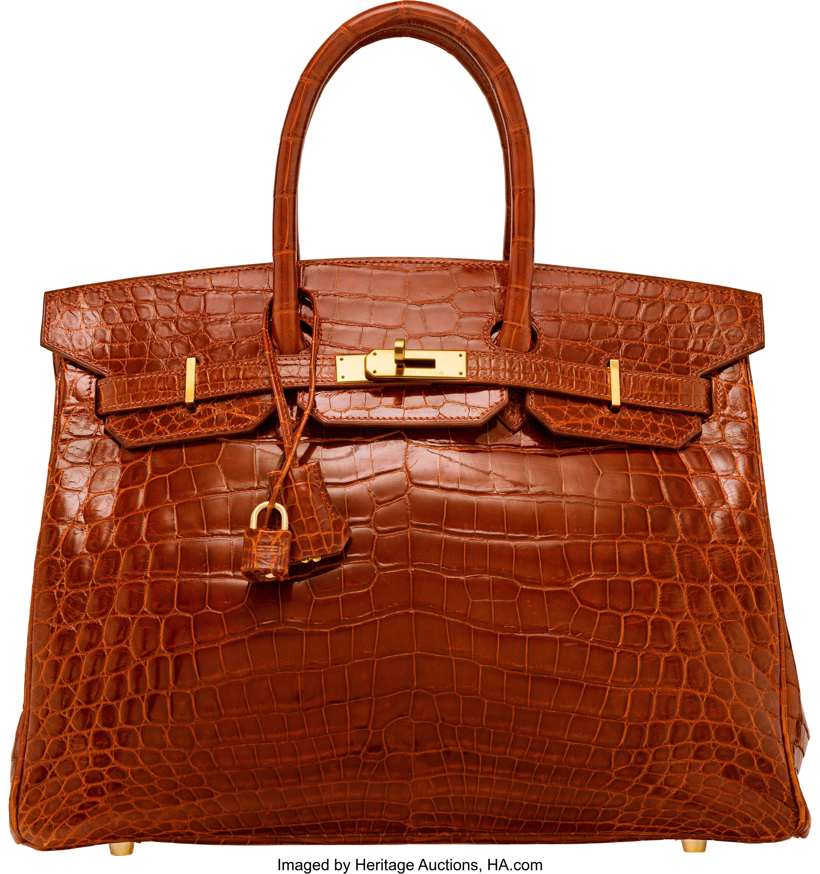 Hermes Birkin Bag Crocodile Leather Gold Hardware In Brown