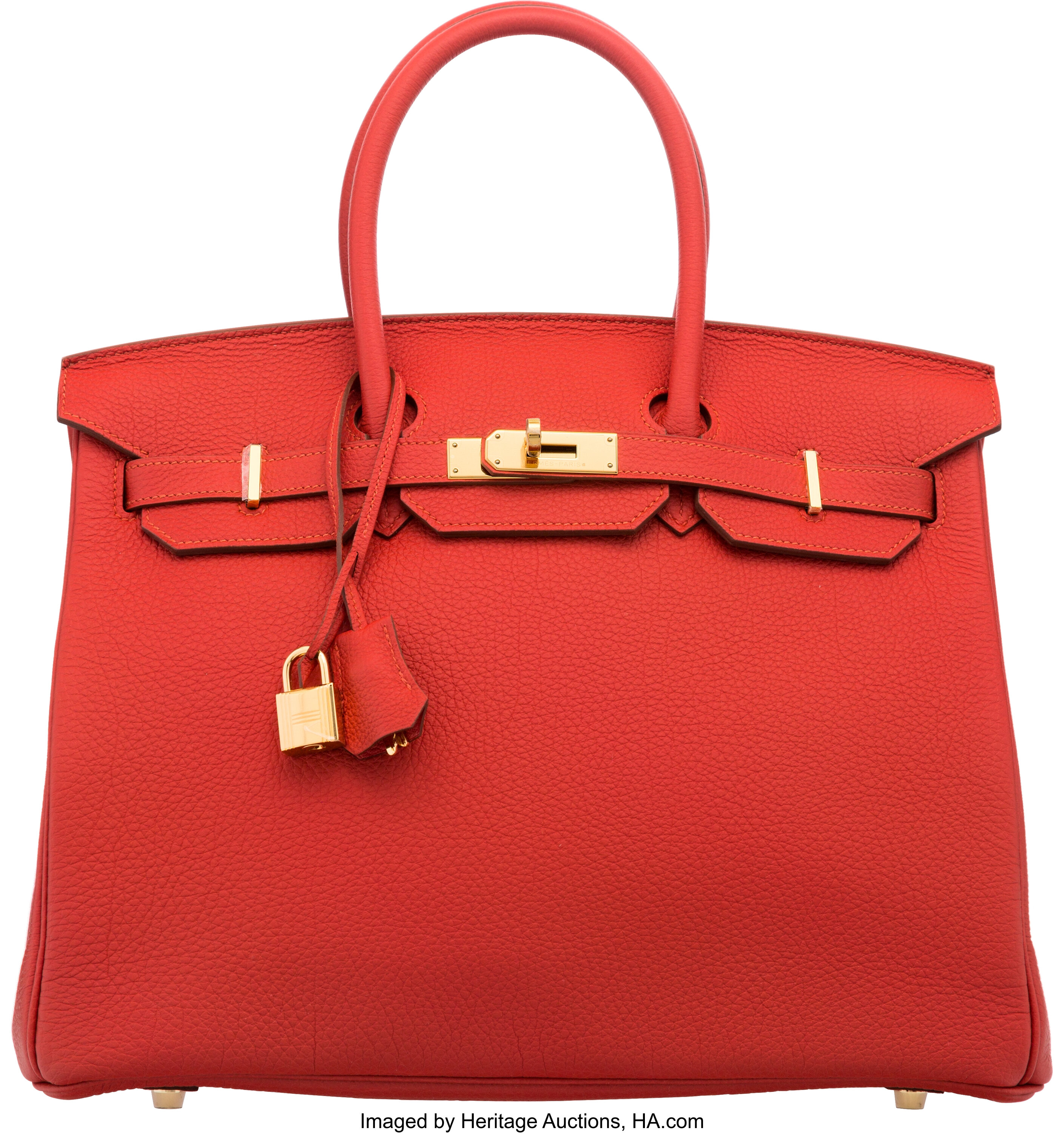 Hermes Kelly Handbag Vermillon Togo with Palladium Hardware 28