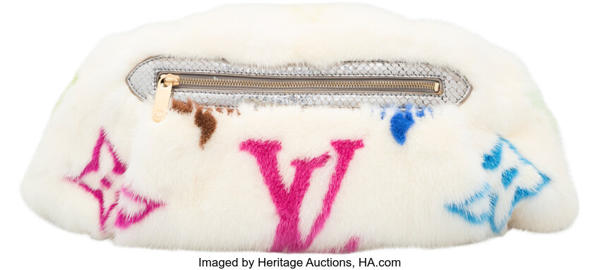 Louis Vuitton Limited Edition White Multicolore Monogram Mink Bum, Lot  #58098