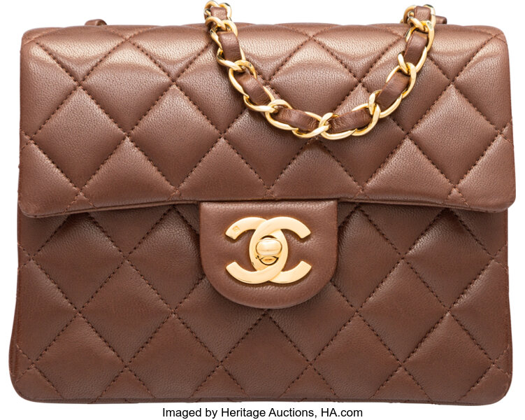 Chanel Square Mini Lambskin Dark Brown Crossbody Bag - Microchipped - THE  PURSE AFFAIR