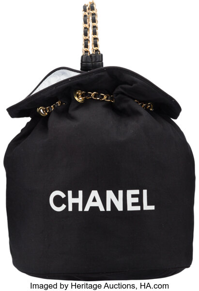 Chanel Black Canvas Drawstring Backpack. Excellent Condition. 11, Lot  #58536