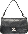 Chanel Black Quilted Caviar Leather Zip Around Tote Bag with