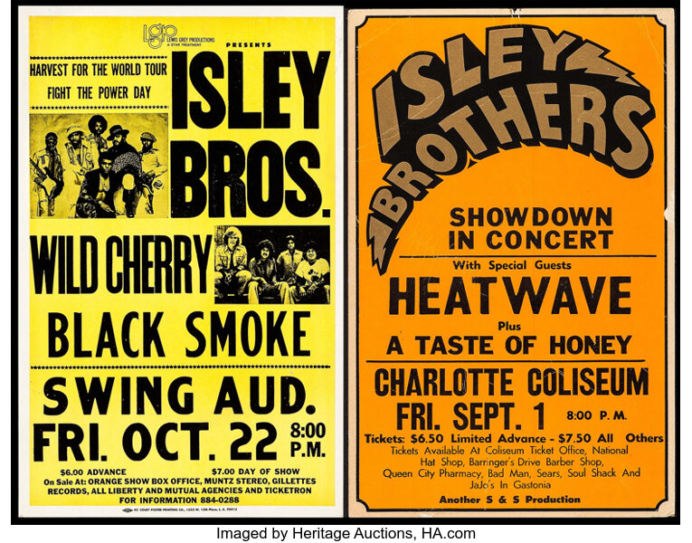 Isley Brothers Concert Poster Lot Various 1976 Concert Window Lot Heritage Auctions