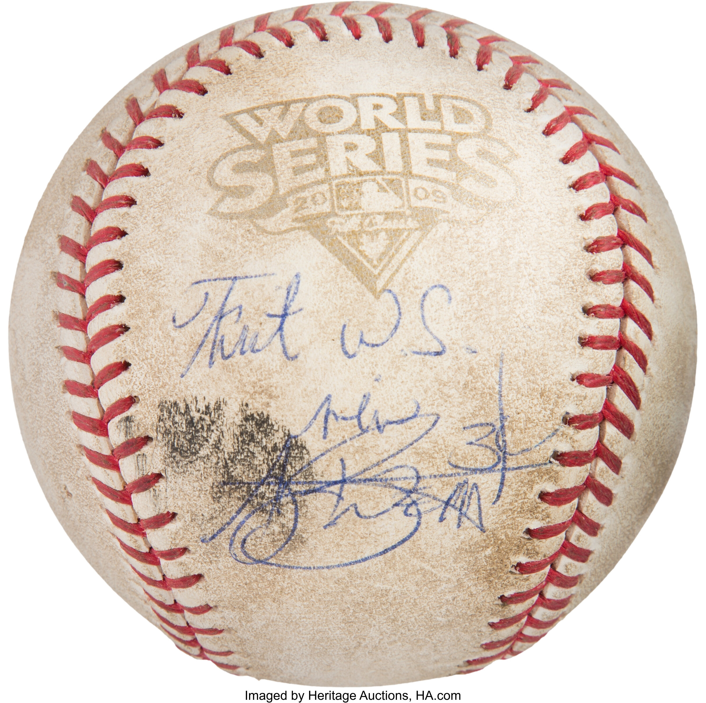 2009 World Series Game Used Baseball Signed by Derek Jeter