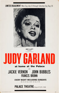 Judy Garland Palace Theatre Concert Poster (1967).... Music | Lot ...