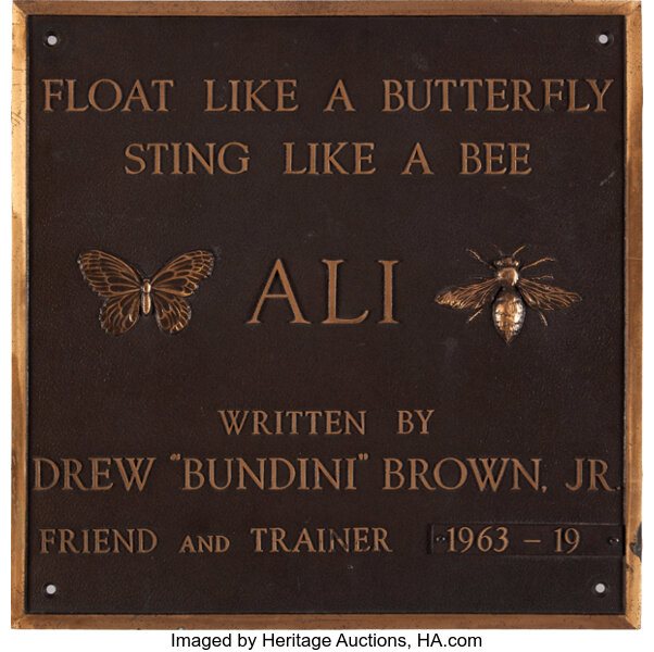 1970 S Muhammad Ali Float Like A Butterfly Sting Like A Bee Brass Lot Heritage Auctions