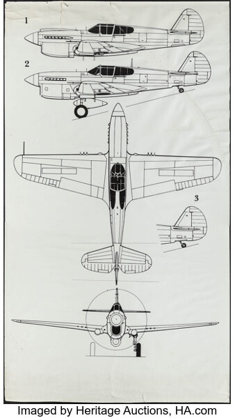 1941 Fighter Plane Mock Up Universal 1979 Schematic Poster With Lot 503 Heritage Auctions