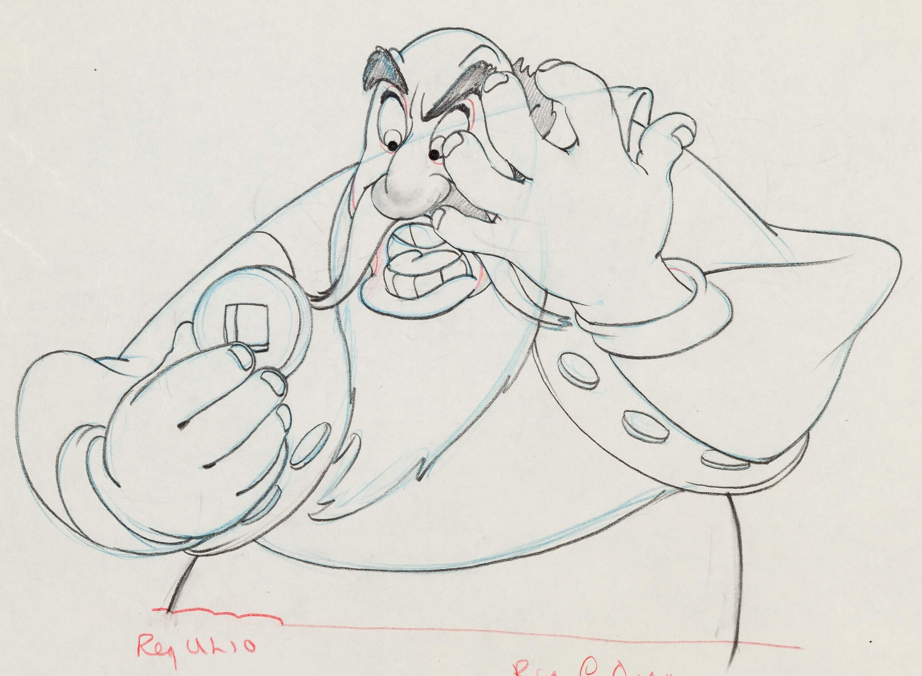 Pinocchio Stromboli Animation Drawing (walt Disney, 1940)..  