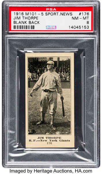 Thorpe – Jim Thorpe in New York giants baseball uniform