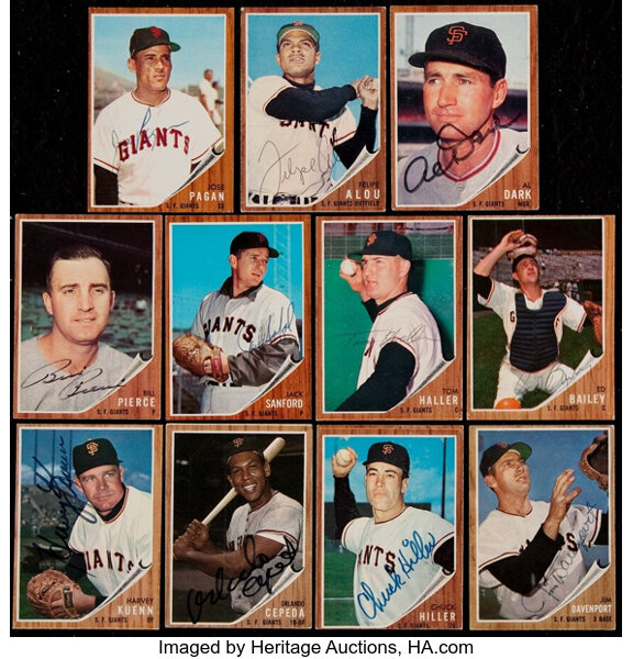  1962 Topps San Francisco Giants Near Team Set San Francisco  Giants (Set) VG/EX+ Giants : Collectibles & Fine Art