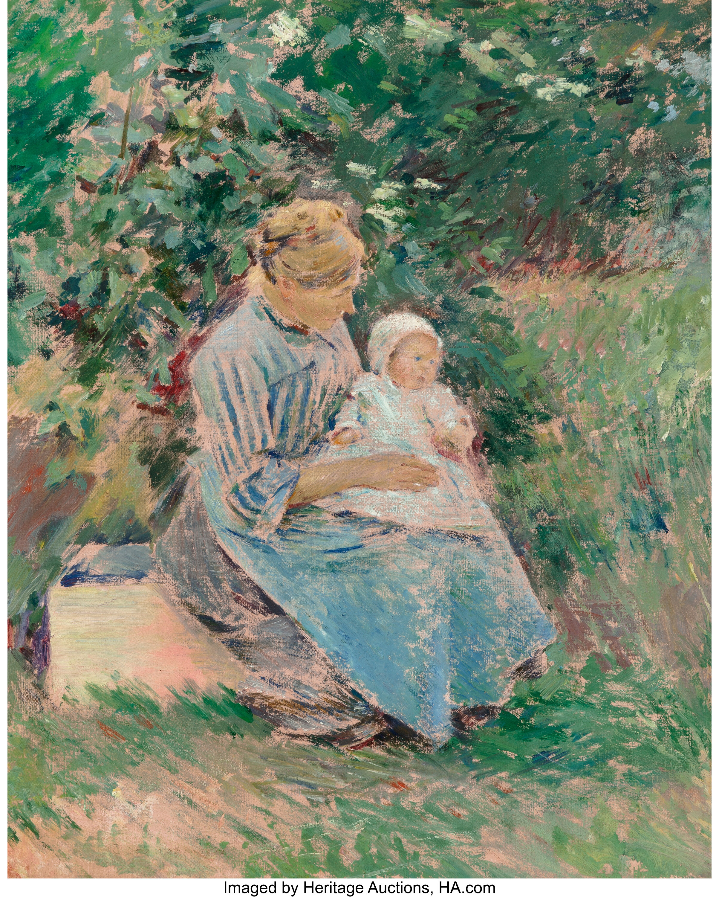 Theodore Robinson (American, 1852-1896). Normandy Mother and Child ...