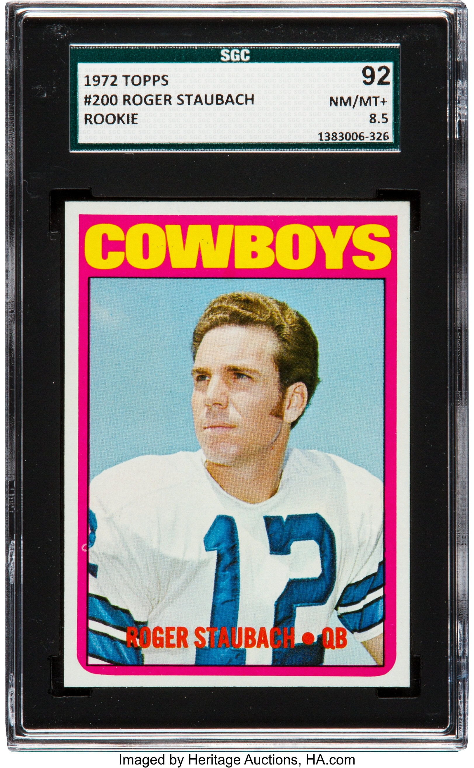 1972 Topps 122 Roger Staubach Pro Action Rookie Card Dallas