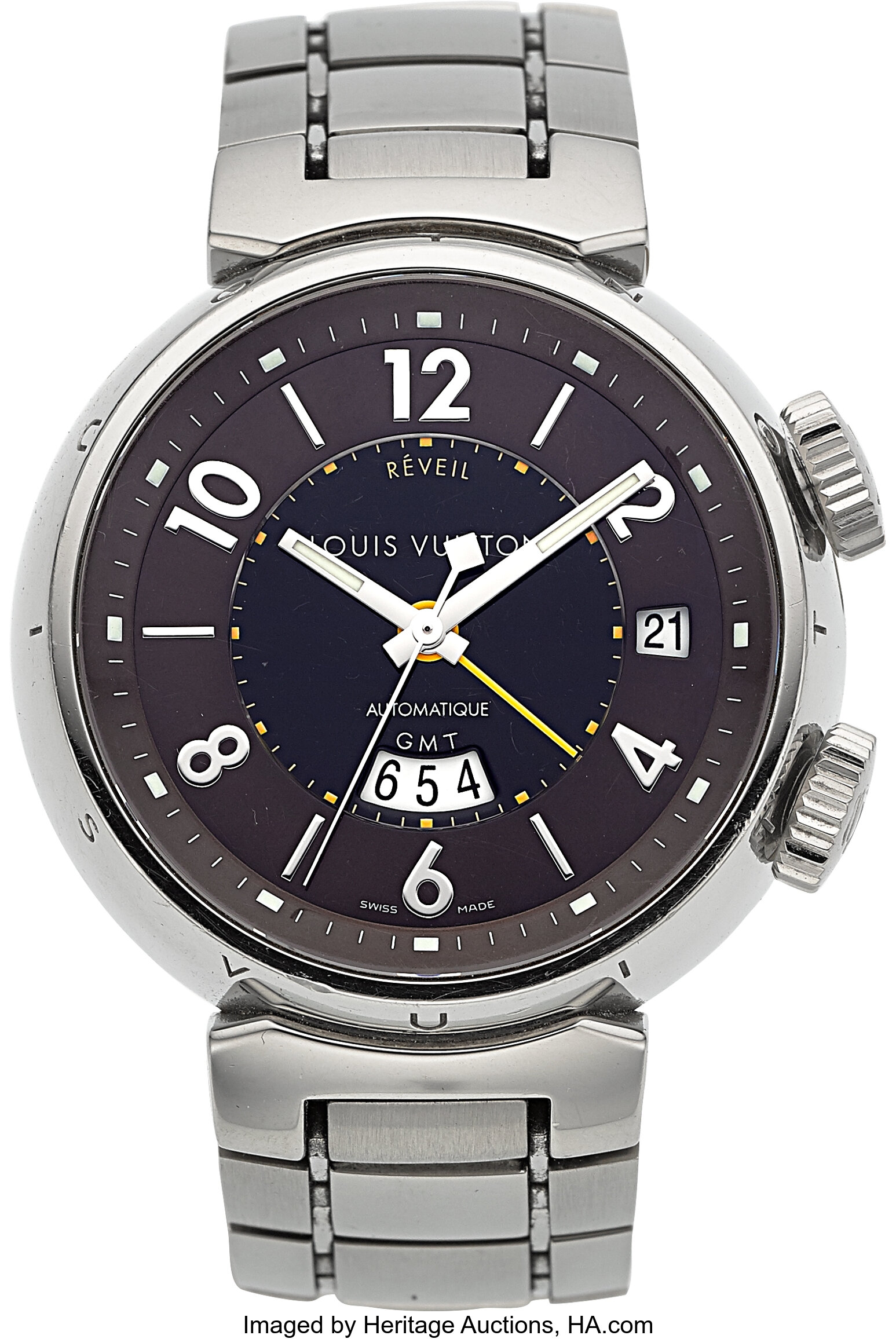 Sold at Auction: Louis Vuitton Tambour GMT Reveil Q1151