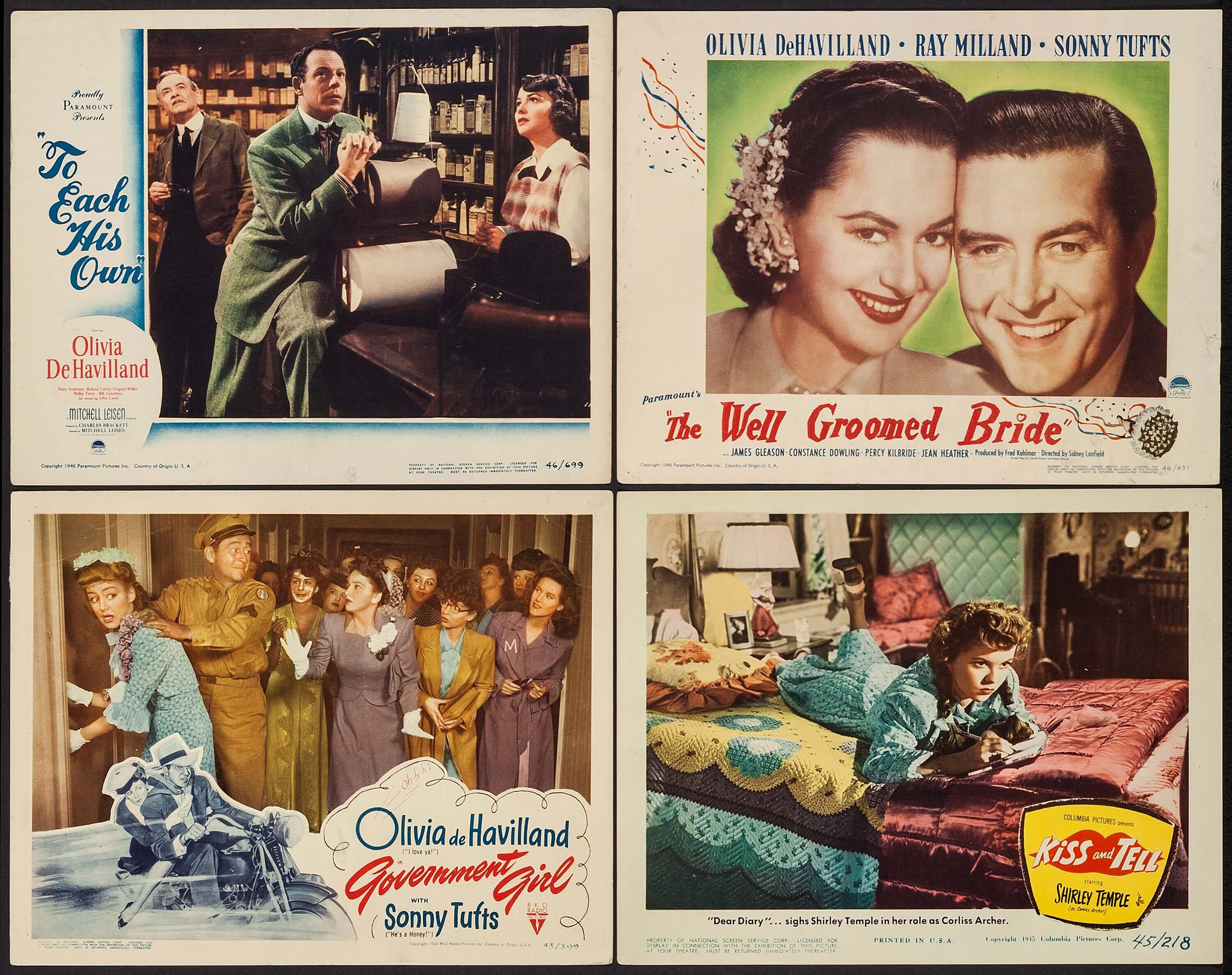 Government Girl & Others Lot (RKO, 1943). Lobby Cards (4) (11