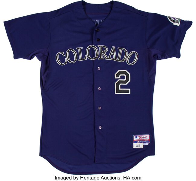 Troy Tulowitzki 2007 Colorado Rockies Authentic Alt Purple World Series  Jersey