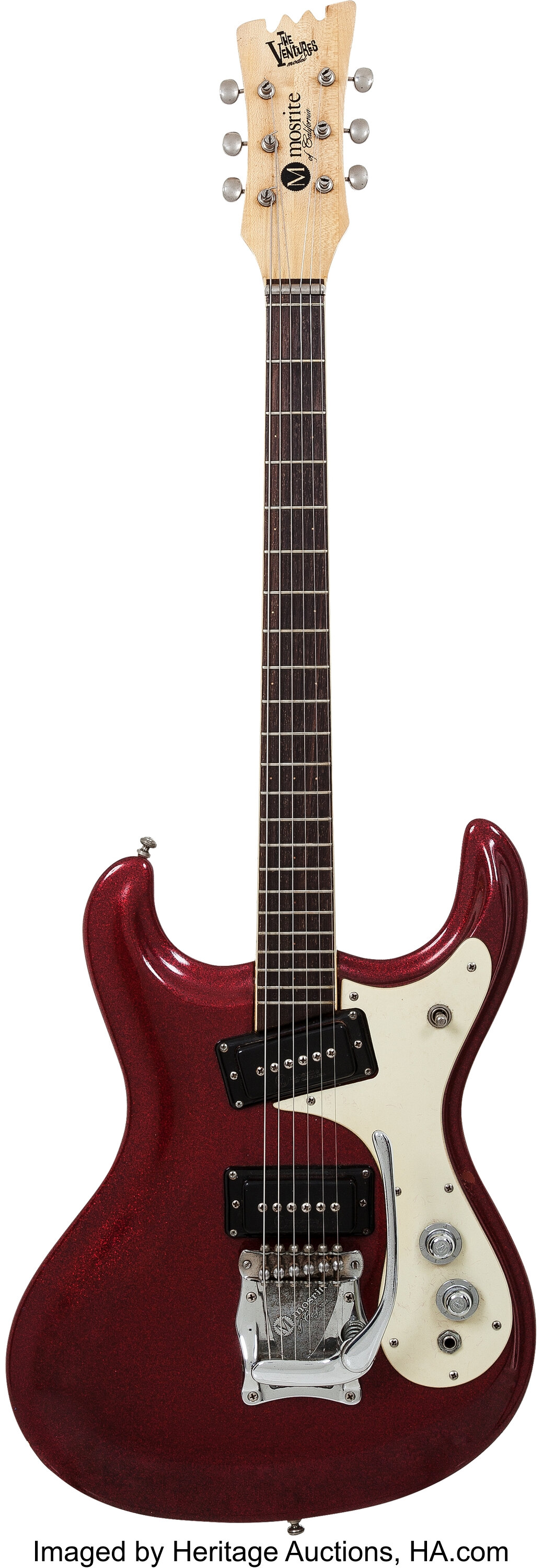 1965 Mosrite Ventures Metallic Red Solid Body Electric Guitar