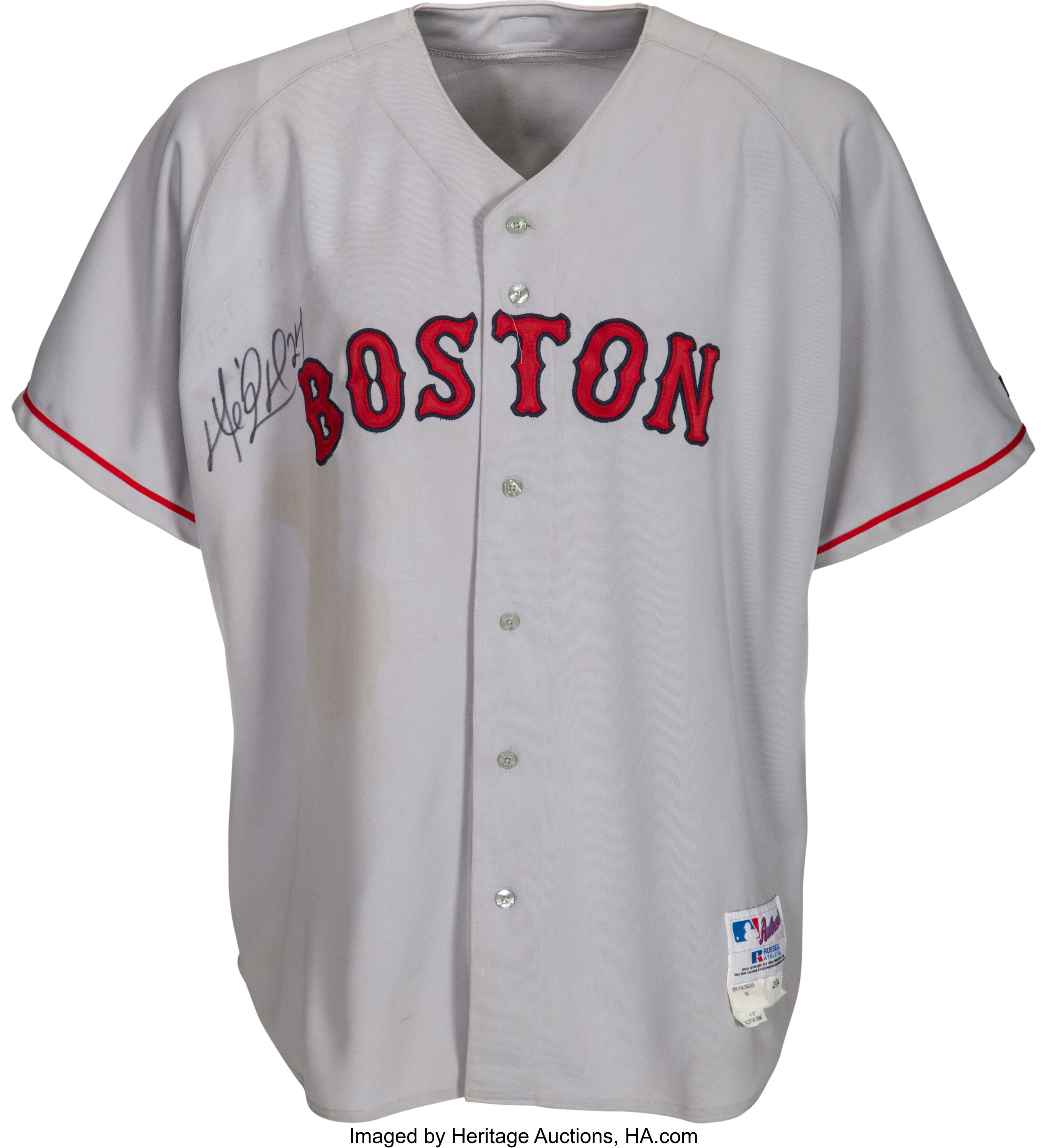 Lot Detail - 2003 Manny Ramirez Boston Red Sox Game-Used & Autographed Road  Jersey