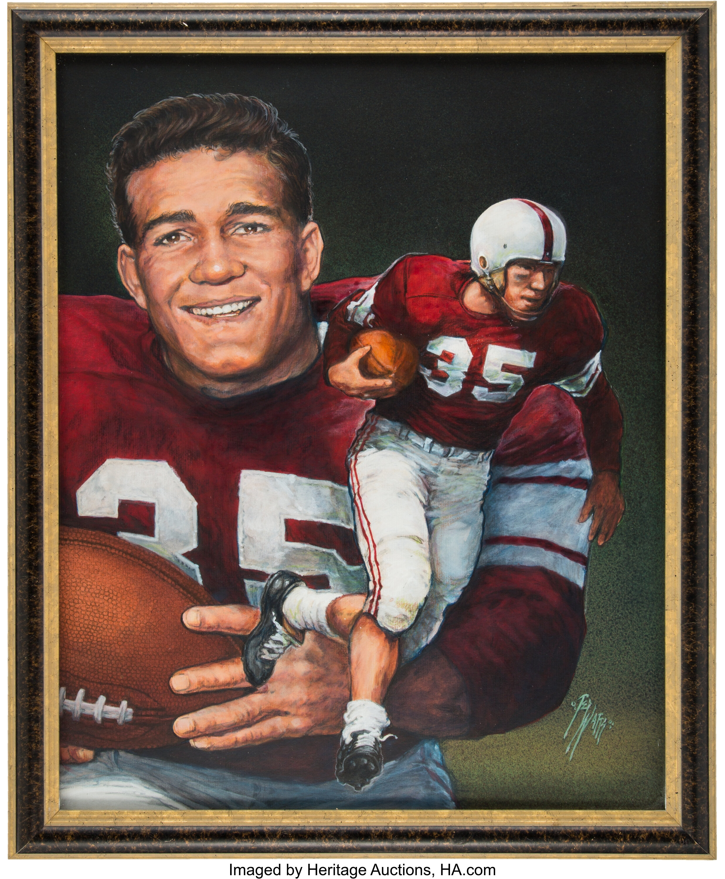 1952 Billy Vessels Heisman Trophy Winner Original Artwork by Ted | Lot ...