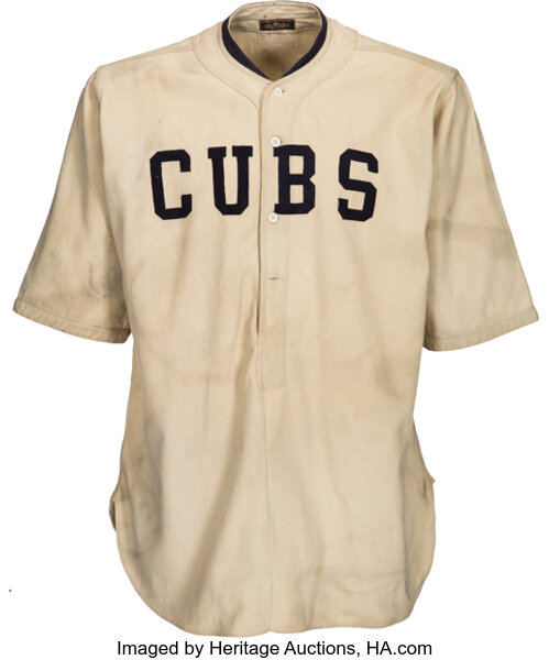 Cubs 1920 Vintage Game Worn Flannel Baseball Uniform - Mears (Heavy Use)