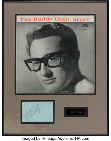 Buddy Holly Signature On Album Page In Framed Display With The Lot 576 Heritage Auctions