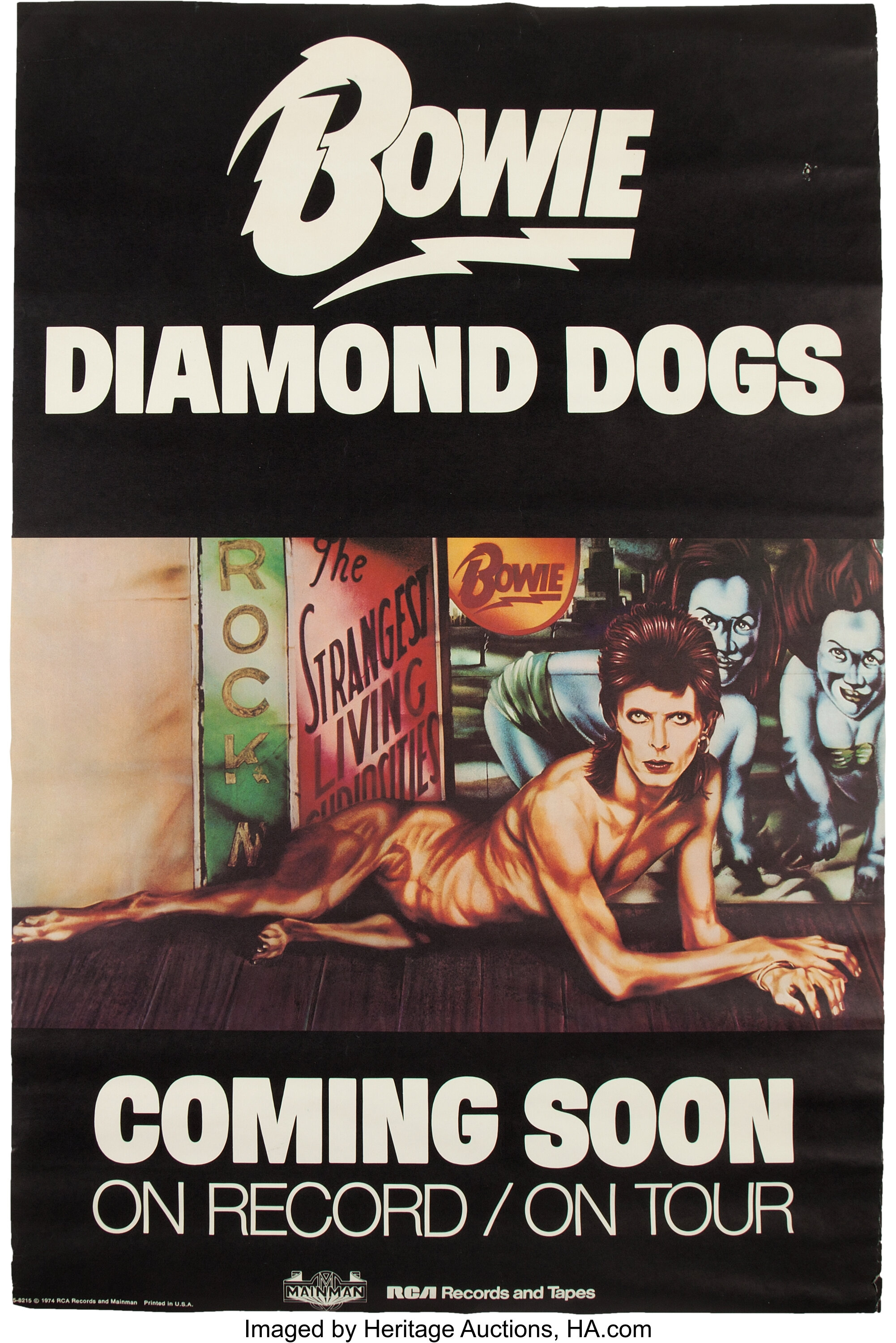 David Bowie Diamond Dogs Promotional Poster (RCA Records, 1974