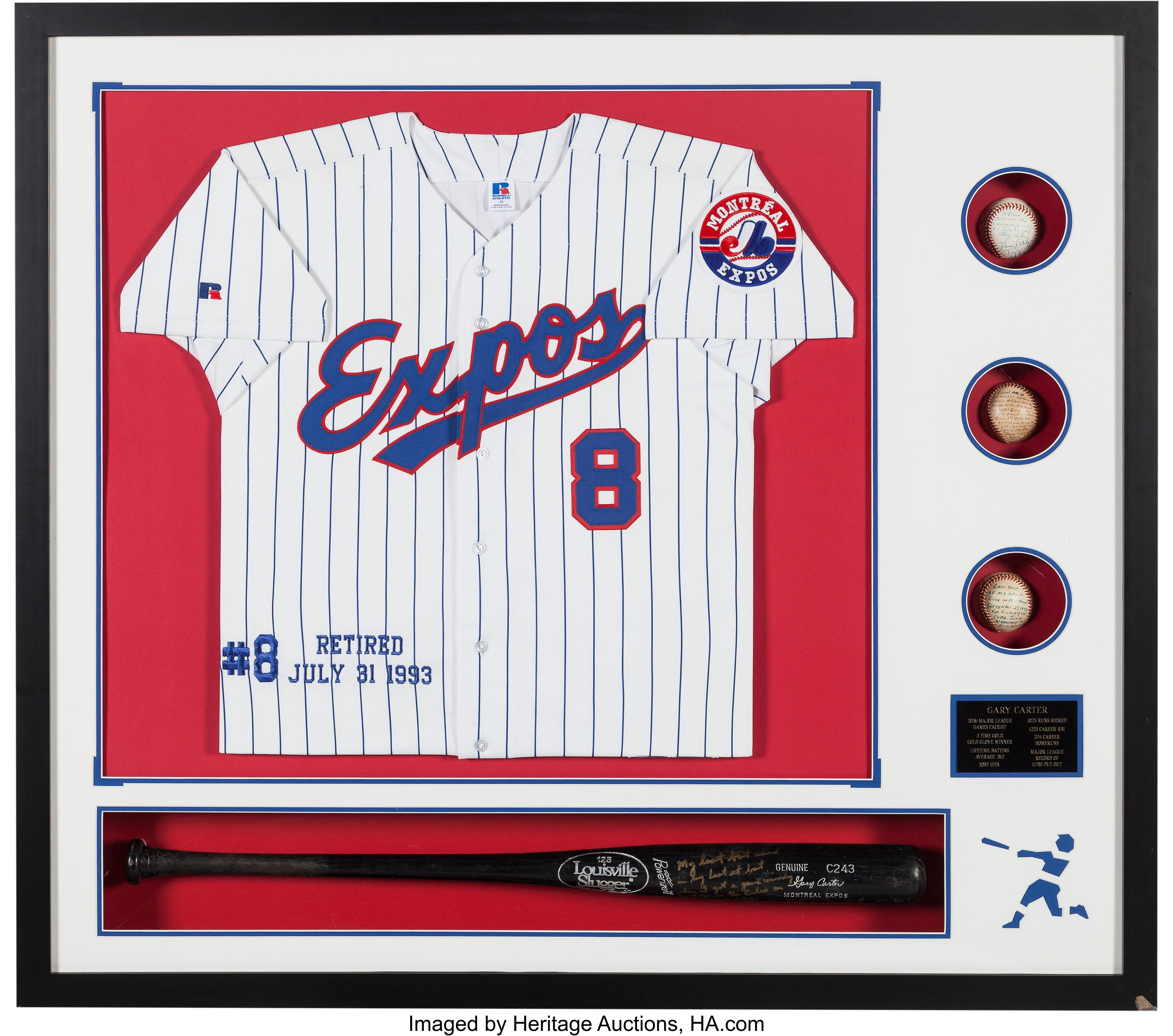 Gary Carter Autographed and Framed Montreal Expos Jersey