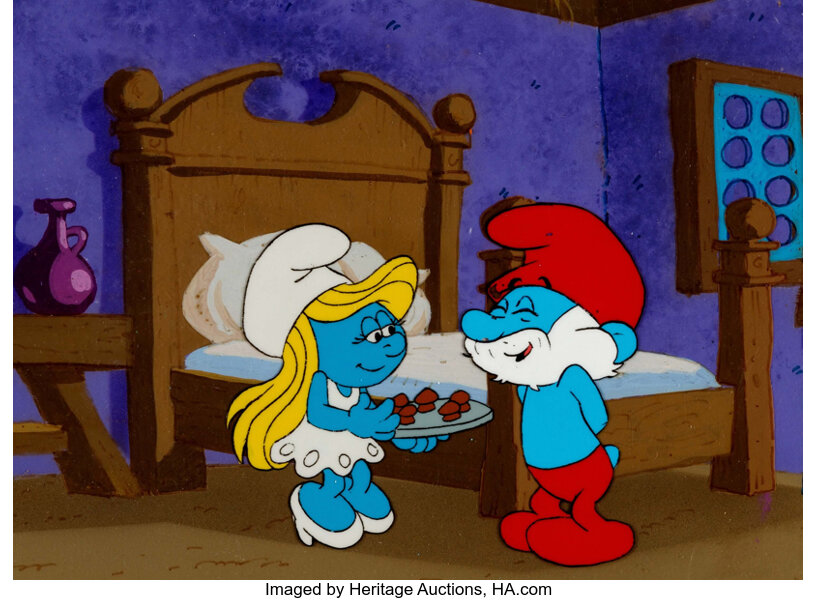 papa smurf and smurfette