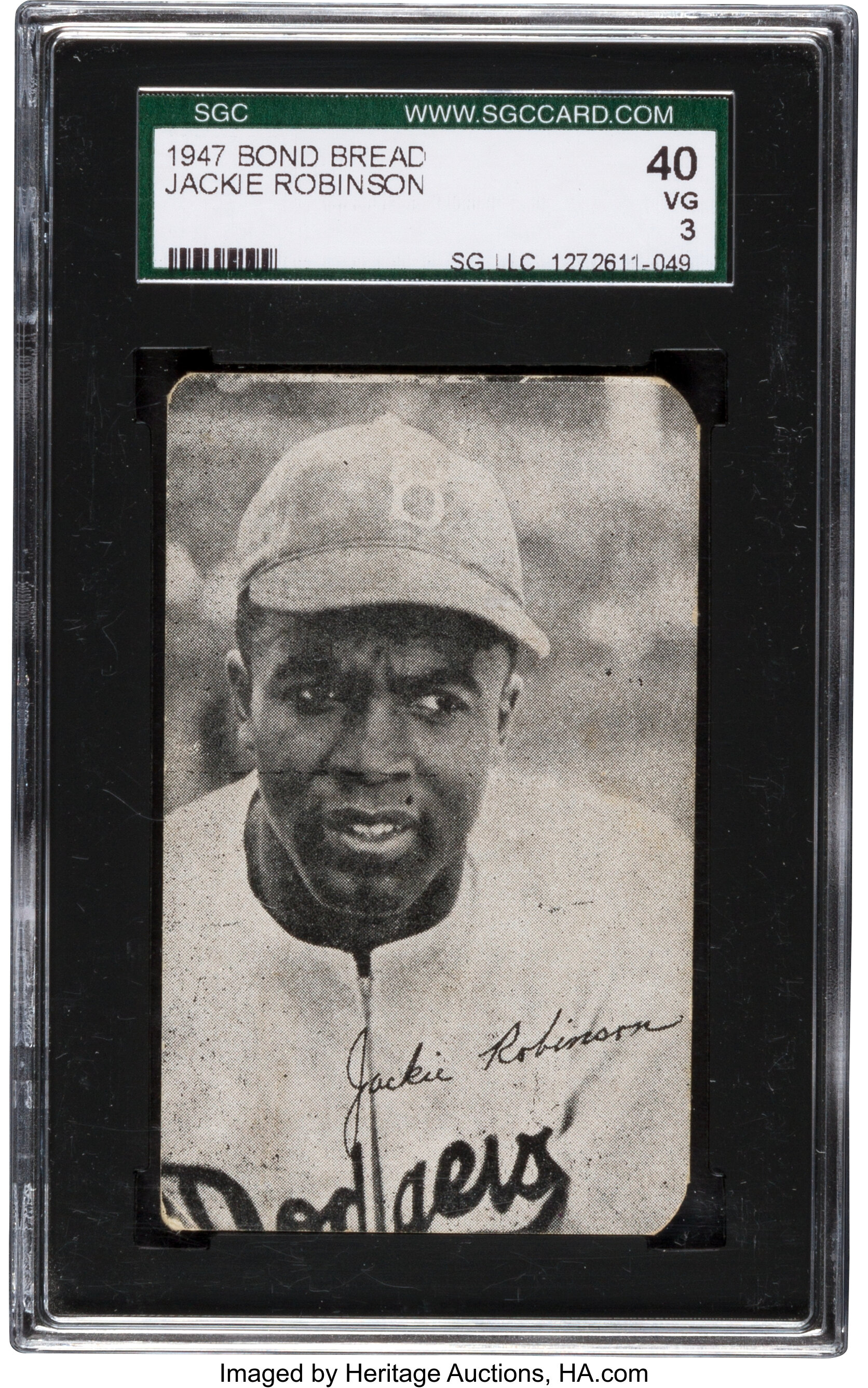 1947 Bond Bread Jackie Robinson Jackie Robinson (Portrait, Facsimile  Autograph)