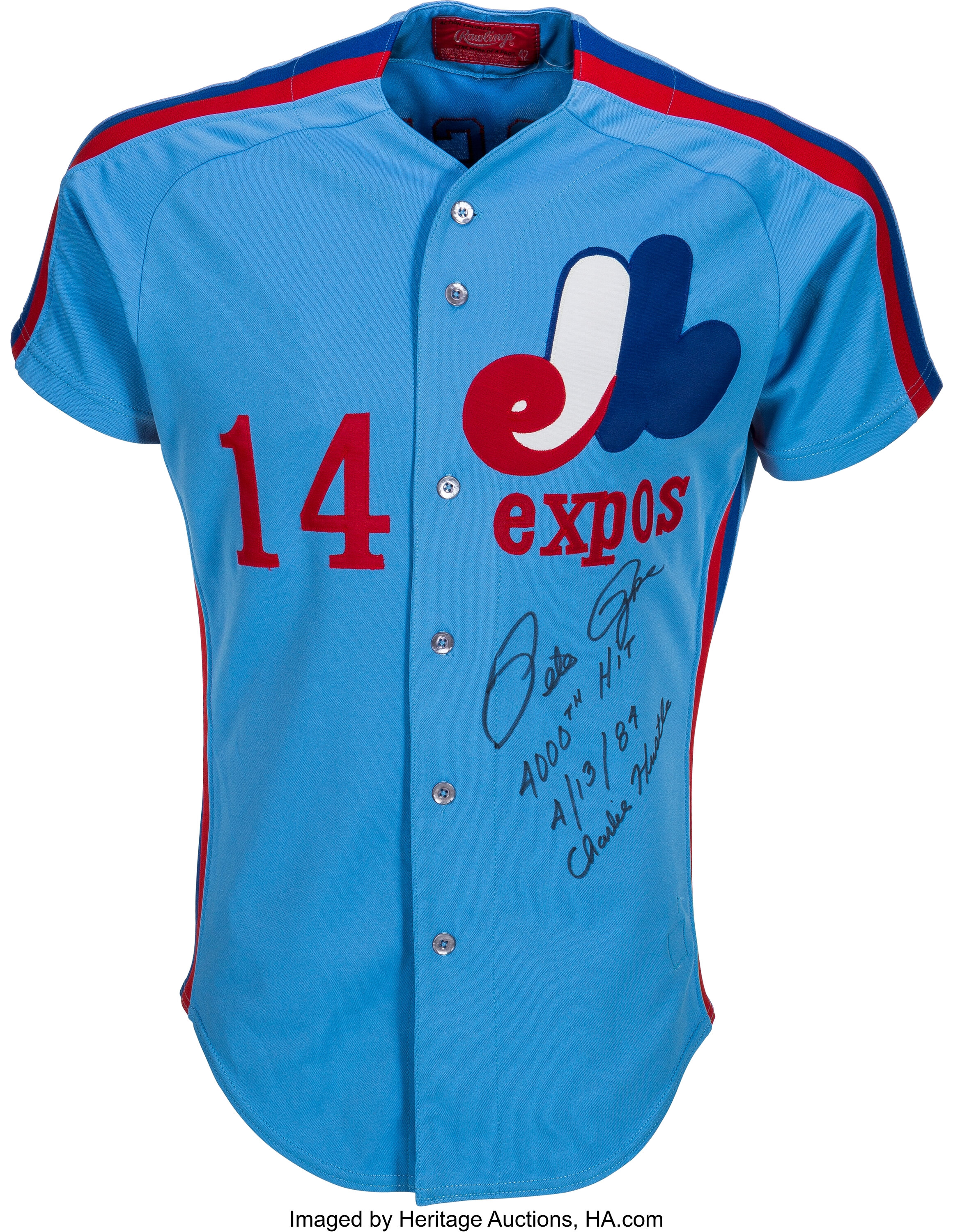 1984 Pete Rose Game Worn Signed Montreal Expos Jersey